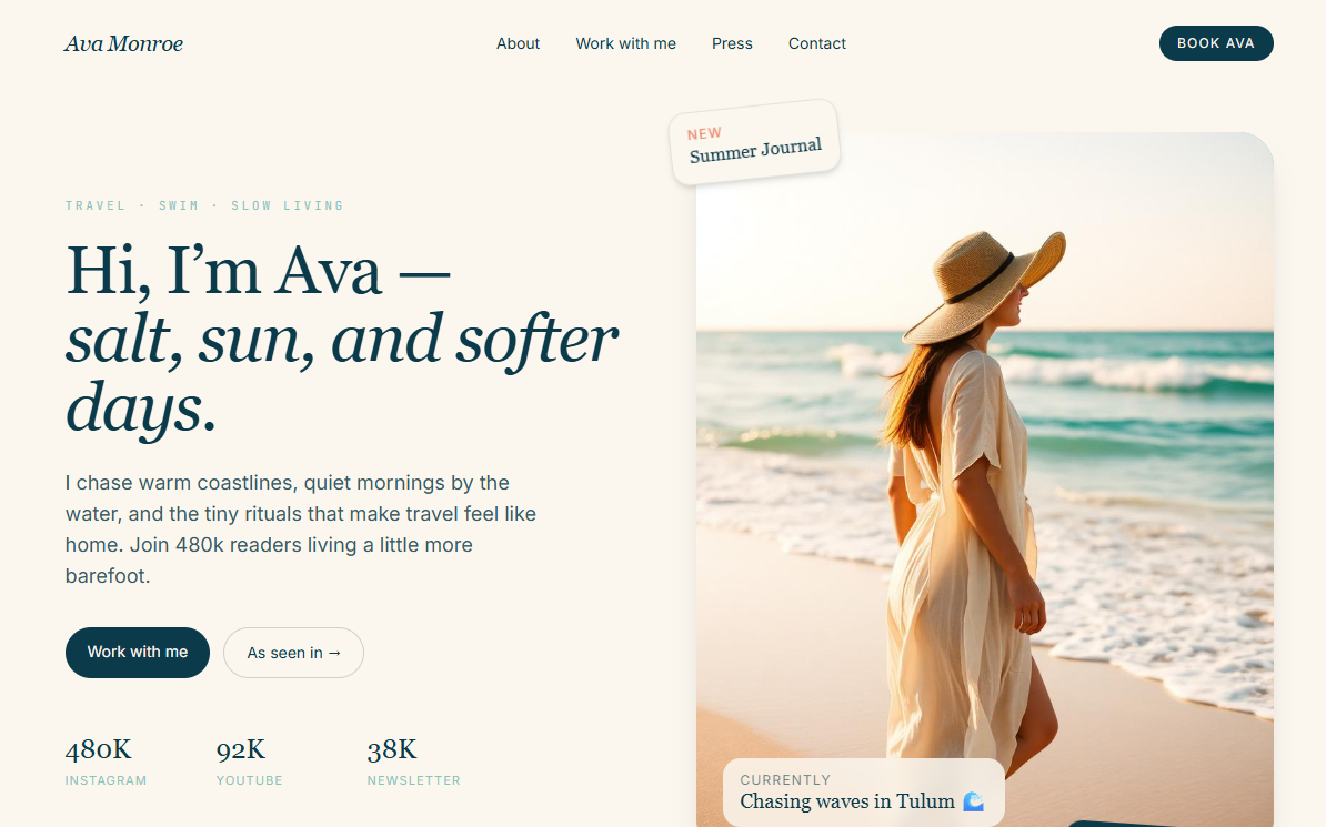 Ava Monroe site preview